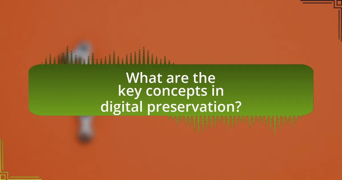 What are the key concepts in digital preservation?