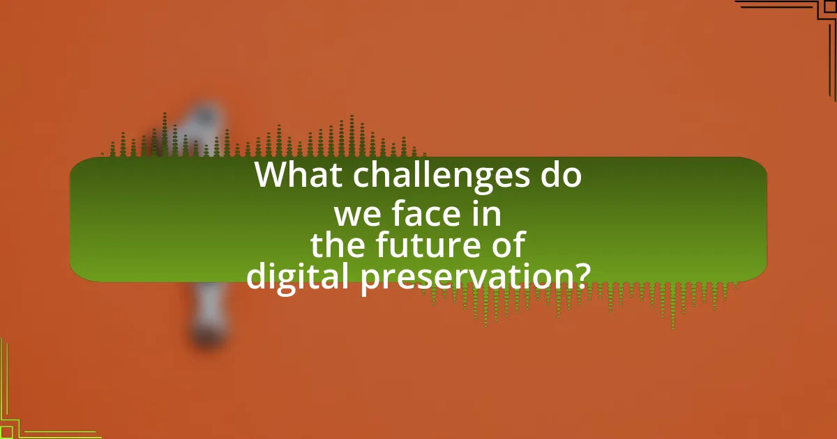 What challenges do we face in the future of digital preservation?